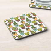 ポットパターンの屋内サボテン及びSucculents コースター (左側)