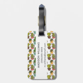 ポットパターンの屋内サボテン及びSucculents ラゲッジタグ (裏面縦)