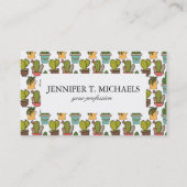 ポットパターンの屋内サボテン及びSucculents 名刺 (正面)