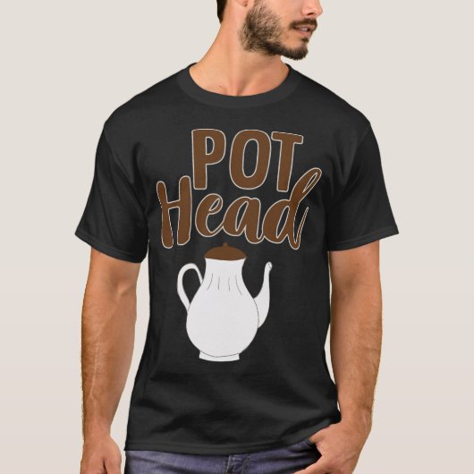 ポットヘッドコーヒー及び猫ラテ Tシャツ (正面)