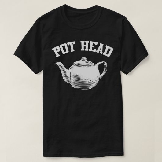 ポットヘッドコーヒー愛好家 Tシャツ (デザイン正面)