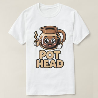 ポットヘッド かわいい カフェ 面白い コーヒー好き ギフト Tシャツ