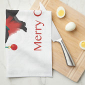 ポットベリーピグメリークリスマスデザイン キッチンタオル (四つ折り)