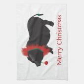 ポットベリーピグメリークリスマスデザイン キッチンタオル (縦)