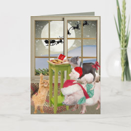 ポットベリーピッグクリスマスウィッシュカード シーズンカード