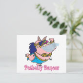 ポットベリーベリーダンサーおもしろいピギー ポストカード (スタンド正面)