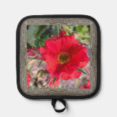 ポットホルダー（美しい赤いバラ） 鍋敷き (正面)