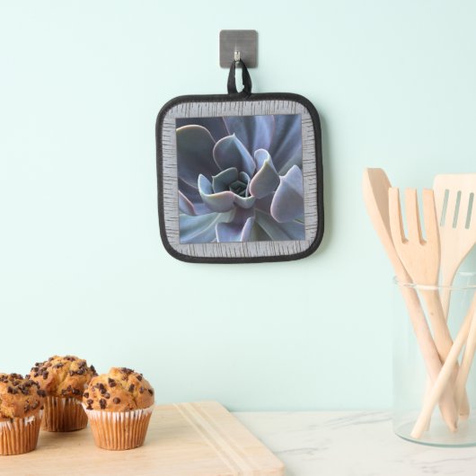 ポットホルダー（青い多肉性の美しい） 鍋敷き (インサイチュ (吊り下げ))