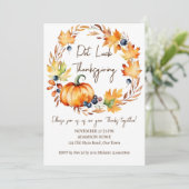 ポットラックサンクスギビング夕食パーティーテンプレート 招待状 (スタンド正面)