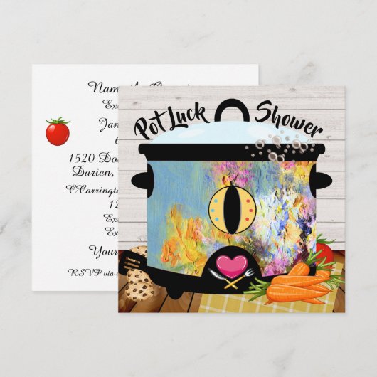 ポットラックシャワー招待状 招待状 (正面/裏面)