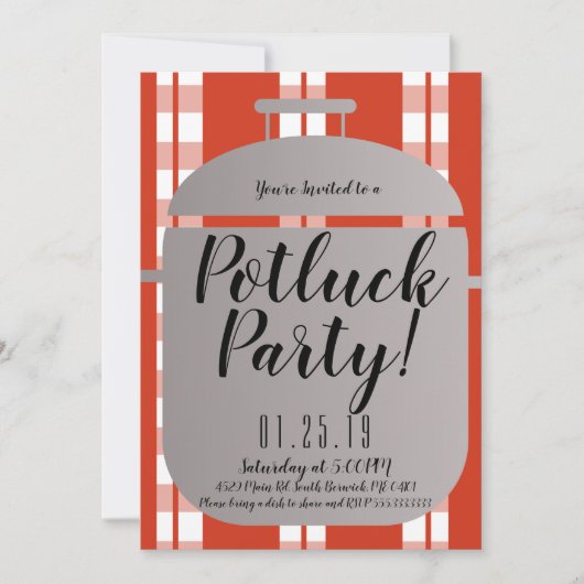 ポットラックスパゲッティディナーディナーイタリアンパーティー 案内状 (正面)