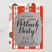 ポットラックスパゲッティディナーディナーイタリアンパーティー 案内状 (正面/裏面)