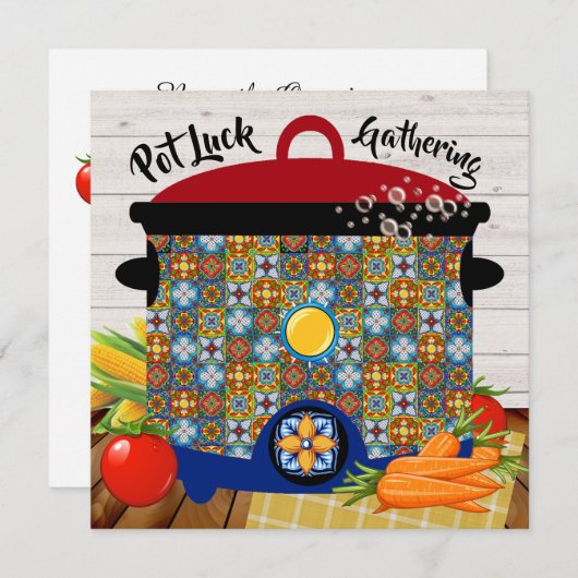 ポットラック招待状 招待状 (正面/裏面)