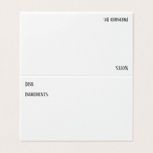 ポットラック皿レシピテントカード、青い白ストライプ色 名刺 (外部フラット)