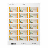 ポット付きサボテンとクリスマスオーナメント住所 ラベル (フルシート)