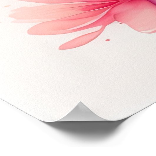 ポット絵を描ピンクのツツジの水色 ポスター (角)