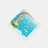 ポット金ゴールドと虹 スタンダードカクテルナプキン (角)