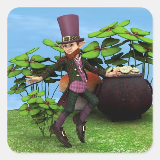 ポット金ゴールド スクエアシール (正面)