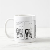 "ポット非運"の続きこま漫画のマグ コーヒーマグカップ (左)