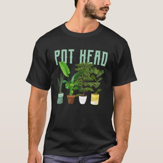 ポット頭園芸鉢植ポット頭庭師 Tシャツ (正面)