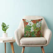 ポット2013年の赤と白のゼラニウム クッション (椅子)