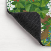 ポット2013年の赤と白のゼラニウム マウスパッド (コーナー)