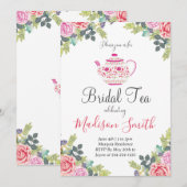 ポット　ブライズシャワー　ティーパーティー　ご招待 招待状 (正面/裏面)