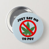 ポット・ボタンに対してNO 缶バッジ (正面&裏面)