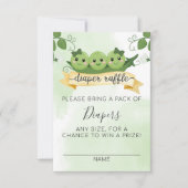 ポッドおむつラッフルカードインサートに3つのエンドウ 招待状 (正面)