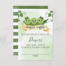 ポッドおむつラッフルカードインサートに3つのエンドウ 招待状