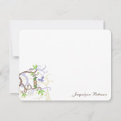 ポッドかわいいベビーの中の女の子と男の子の双子パープルエンドウ サンキューカード (正面)