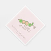 ポッドにピンクピーズツイン女の子ベビーシャワーパーティー スタンダードランチョンナプキン (角)