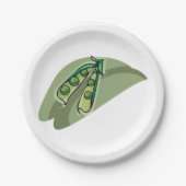 ポッドに入ったエンドウ豆 ペーパープレート (正面)
