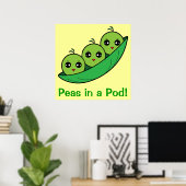 ポッドに入ったエンドウ豆 ポスター (ホームオフィス)