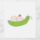 ポッドに入ったエンドウ豆 ワインラベル (シングルラベル)