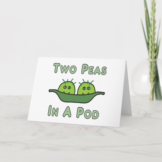 ポッドに入った二つのエンドウ サンキューカード (正面)