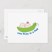 ポッドに入った二つのエンドウ ポストカード (正面/裏面)