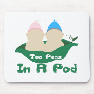 ポッドに入った二つのエンドウ マウスパッド