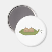 ポッドに入った二つのエンドウ マグネット (正面/裏面)