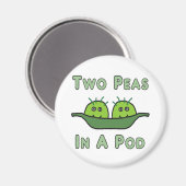 ポッドに入った二つのエンドウ マグネット (正面/裏面)