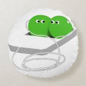 ポッドに入った二つのエンドウ ラウンドクッション (正面)