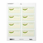 ポッドに入った二つのエンドウ |蔵書票 ラベル (フルシート)