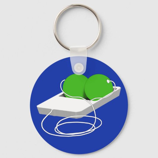 ポッドに入った二つの豆 キーホルダー (正面)