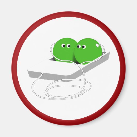 ポッドに入った二つの豆 マグネット (正面)