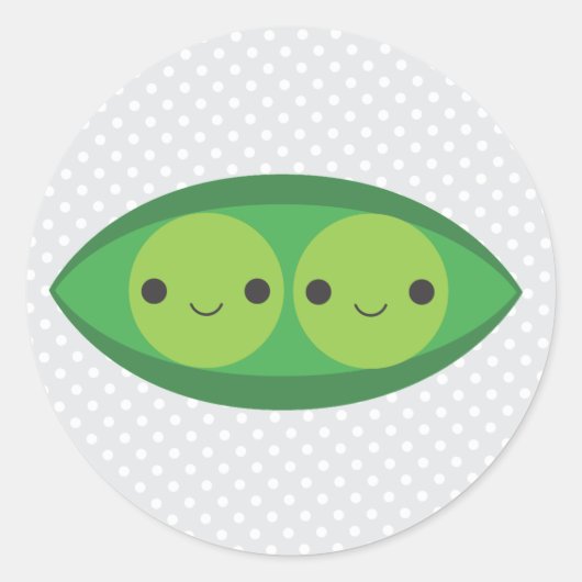 ポッドに入った二つの豆 ラウンドシール (正面)