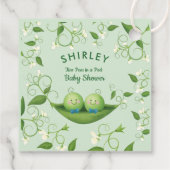 ポッドに2つのエンドウ豆ツインシャワー男の赤ちゃん フェイバータグ (裏面)