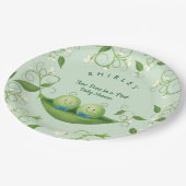 ポッドに2つのエンドウ豆ツインシャワー男の赤ちゃん ペーパープレート (アングル)