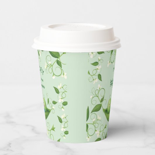 ポッドに2つのエンドウ豆ツインシャワー男の赤ちゃん 紙コップ (左)