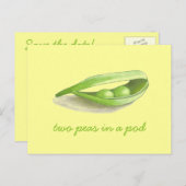 ポッドに2つのPeas – 日付はがきを保存 案内ポストカード (正面/裏面)