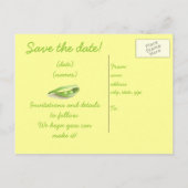 ポッドに2つのPeas – 日付はがきを保存 案内ポストカード (裏面)